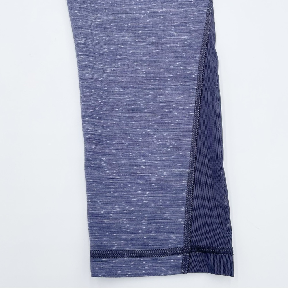 Zella Mesh Insert Capri Leggings Heathered Steel Blue Yoga Women's Size Small - Picture 4 of 10